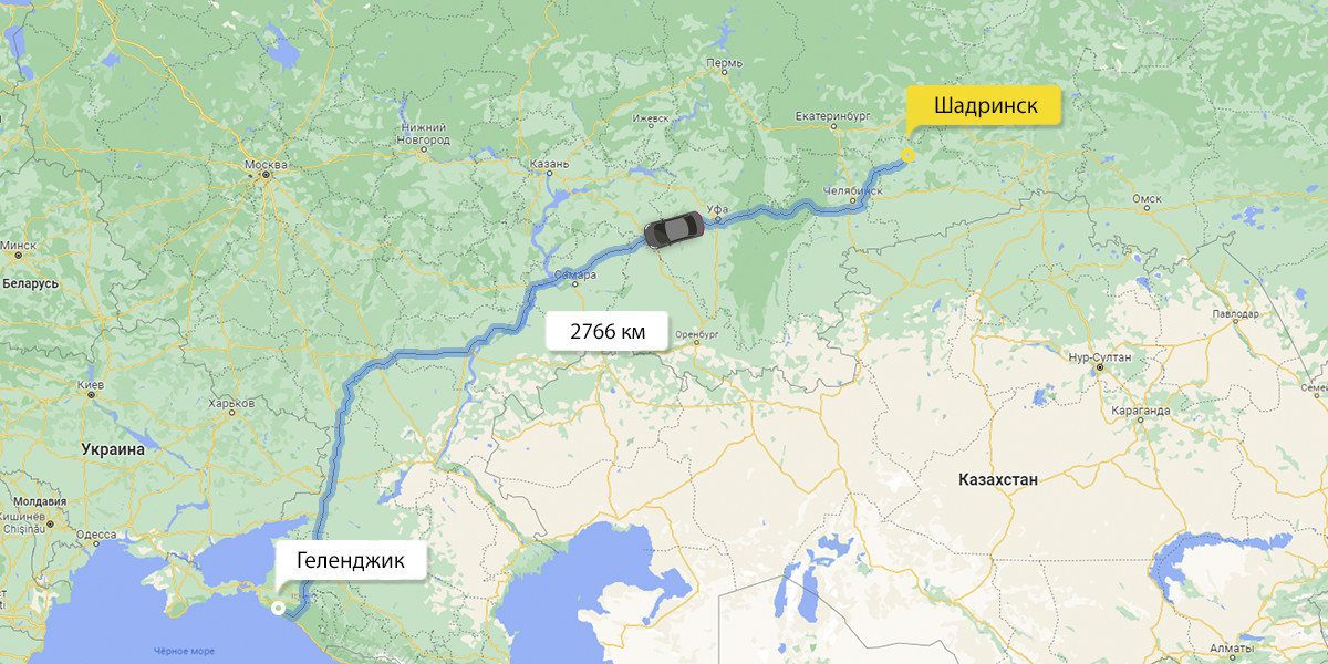 Пассажир из Шадринска приехал на такси в Геленджик